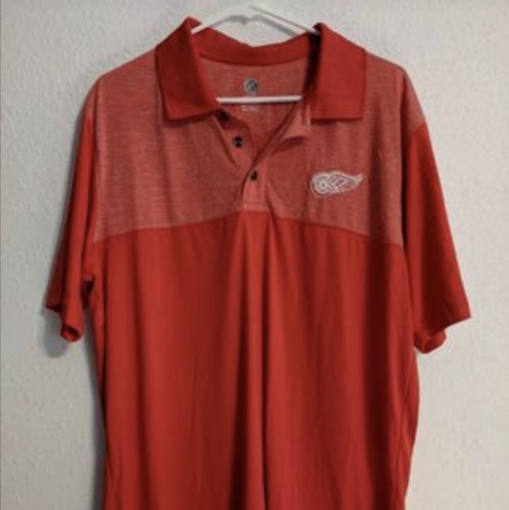 Men's  NHL RedWings Polo Shirt Size Large